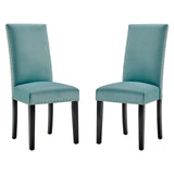 Parcel Performance Velvet Dining Side Chairs - Set of 2 Mint EEI-3779-MIN