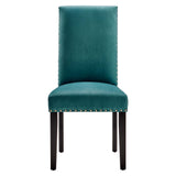 Parcel Performance Velvet Dining Side Chairs - Set of 2 Teal EEI-3779-TEA