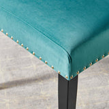 Parcel Performance Velvet Dining Side Chairs - Set of 2 Teal EEI-3779-TEA