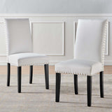 Parcel Performance Velvet Dining Side Chairs - Set of 2 White EEI-3779-WHI