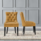 Regent Tufted Performance Velvet Dining Side Chairs - Set of 2 Cognac EEI-3780-COG