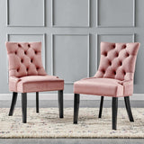 Regent Tufted Performance Velvet Dining Side Chairs - Set of 2 Dusty Rose EEI-3780-DUS