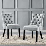 Regent Tufted Performance Velvet Dining Side Chairs - Set of 2 Light Gray EEI-3780-LGR
