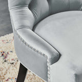 Regent Tufted Performance Velvet Dining Side Chairs - Set of 2 Light Gray EEI-3780-LGR