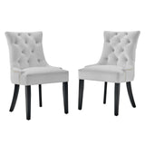 Regent Tufted Performance Velvet Dining Side Chairs - Set of 2 White EEI-3780-WHI
