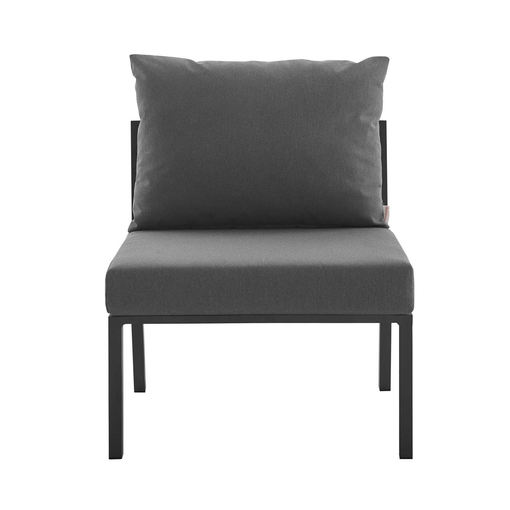 Riverside 3 Piece Outdoor Patio Aluminum Sectional Sofa Set Gray Charcoal EEI-3782-SLA-CHA