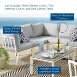 Riverside 6 Piece Outdoor Patio Aluminum Set White Gray EEI-3788-WHI-GRY