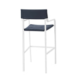 Raleigh 3 Piece Outdoor Patio Aluminum Bar Set White Navy EEI-3798-WHI-NAV