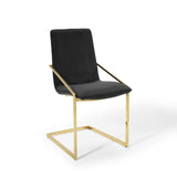 Pitch Performance Velvet Dining Armchair Gold Black EEI-3799-GLD-BLK