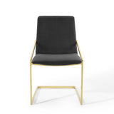 Pitch Performance Velvet Dining Armchair Gold Black EEI-3799-GLD-BLK