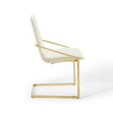 Pitch Performance Velvet Dining Armchair Gold Ivory EEI-3799-GLD-IVO