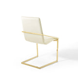 Pitch Performance Velvet Dining Armchair Gold Ivory EEI-3799-GLD-IVO