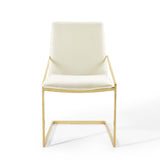 Pitch Performance Velvet Dining Armchair Gold Ivory EEI-3799-GLD-IVO