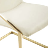 Pitch Performance Velvet Dining Armchair Gold Ivory EEI-3799-GLD-IVO