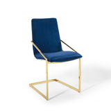 Pitch Performance Velvet Dining Armchair Gold Navy EEI-3799-GLD-NAV