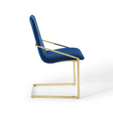 Pitch Performance Velvet Dining Armchair Gold Navy EEI-3799-GLD-NAV