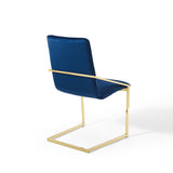 Pitch Performance Velvet Dining Armchair Gold Navy EEI-3799-GLD-NAV