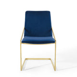 Pitch Performance Velvet Dining Armchair Gold Navy EEI-3799-GLD-NAV