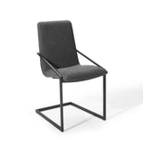 Pitch Upholstered Fabric Dining Armchair Black Charcoal EEI-3800-BLK-CHA