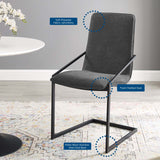 Pitch Upholstered Fabric Dining Armchair Black Charcoal EEI-3800-BLK-CHA