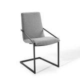 Pitch Upholstered Fabric Dining Armchair Black Light Gray EEI-3800-BLK-LGR