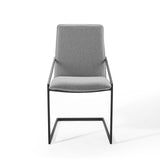 Pitch Upholstered Fabric Dining Armchair Black Light Gray EEI-3800-BLK-LGR