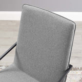 Pitch Upholstered Fabric Dining Armchair Black Light Gray EEI-3800-BLK-LGR