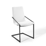 Pitch Upholstered Fabric Dining Armchair Black White EEI-3800-BLK-WHI