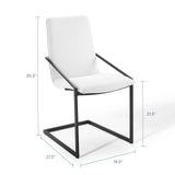 Pitch Upholstered Fabric Dining Armchair Black White EEI-3800-BLK-WHI