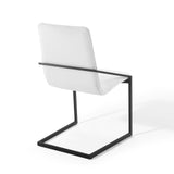 Pitch Upholstered Fabric Dining Armchair Black White EEI-3800-BLK-WHI