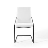 Pitch Upholstered Fabric Dining Armchair Black White EEI-3800-BLK-WHI