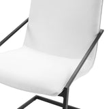 Pitch Upholstered Fabric Dining Armchair Black White EEI-3800-BLK-WHI