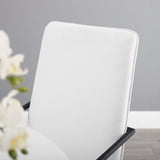 Pitch Upholstered Fabric Dining Armchair Black White EEI-3800-BLK-WHI