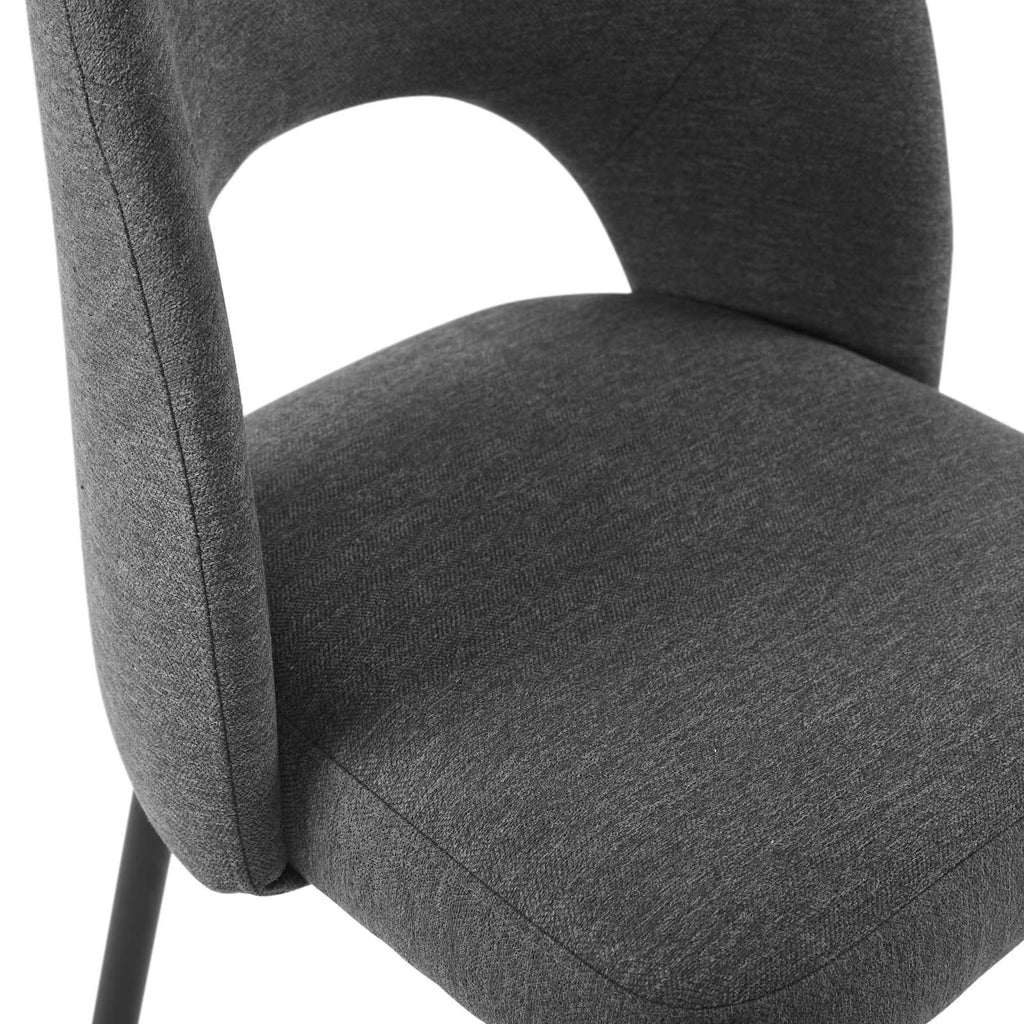 Rouse Upholstered Fabric Dining Side Chair Black Charcoal EEI-3801-BLK-CHA