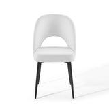 Rouse Upholstered Fabric Dining Side Chair Black White EEI-3801-BLK-WHI