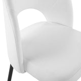 Rouse Upholstered Fabric Dining Side Chair Black White EEI-3801-BLK-WHI