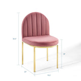 Isla Channel Tufted Performance Velvet Dining Side Chair Gold Dusty Rose EEI-3802-GLD-DUS