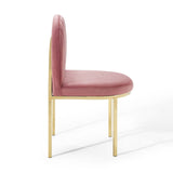 Isla Channel Tufted Performance Velvet Dining Side Chair Gold Dusty Rose EEI-3802-GLD-DUS