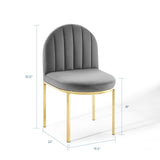 Isla Channel Tufted Performance Velvet Dining Side Chair Gold Gray EEI-3802-GLD-GRY