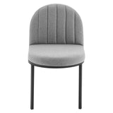 Isla Channel Tufted Upholstered Fabric Dining Side Chair Black Light Gray EEI-3803-BLK-LGR