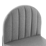 Isla Channel Tufted Upholstered Fabric Dining Side Chair Black Light Gray EEI-3803-BLK-LGR