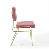 Craft Performance Velvet Dining Side Chair Gold Dusty Rose EEI-3804-GLD-DUS