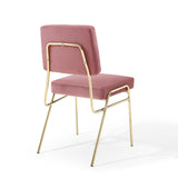 Craft Performance Velvet Dining Side Chair Gold Dusty Rose EEI-3804-GLD-DUS