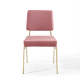 Craft Performance Velvet Dining Side Chair Gold Dusty Rose EEI-3804-GLD-DUS