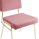 Craft Performance Velvet Dining Side Chair Gold Dusty Rose EEI-3804-GLD-DUS