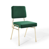 Craft Performance Velvet Dining Side Chair Gold Green EEI-3804-GLD-GRN