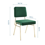 Craft Performance Velvet Dining Side Chair Gold Green EEI-3804-GLD-GRN