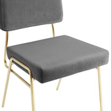 Craft Performance Velvet Dining Side Chair Gold Gray EEI-3804-GLD-GRY