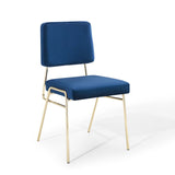 Craft Performance Velvet Dining Side Chair Gold Navy EEI-3804-GLD-NAV