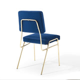 Craft Performance Velvet Dining Side Chair Gold Navy EEI-3804-GLD-NAV